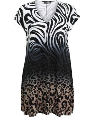 Doris Streich Tunika mit Animalprint - Schwarz