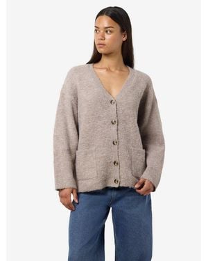 Noisy May Strickjacke Nmdolly L/S Knit Cardigan Fwd Noos - Grau