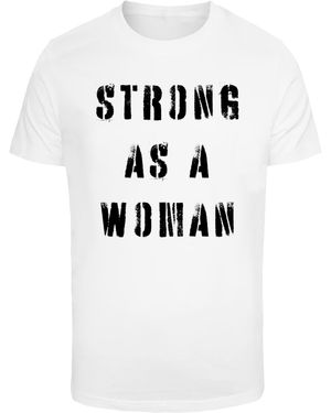 Merchcode WD - Strong As A Woman T-Shirt Round Neck (1-tlg) - Schwarz