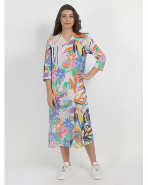 VICCI Germany A-Linien-Kleid (1-tlg) reine Baumwollqualität - Blau