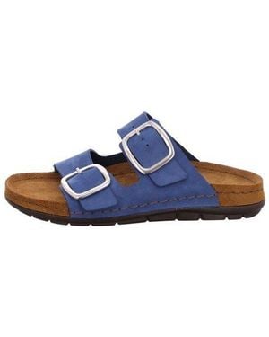 Rohde Easys N°42 Pantolette Sommerschuh, Schlappen Mit Softfußbett Und Keilabsatz - Blau