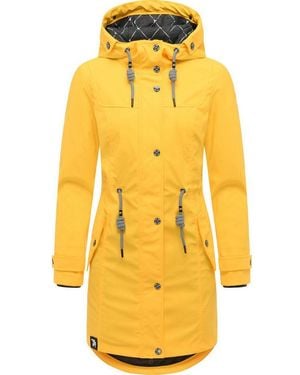 PEAK TIME Regenjacke L60042 Stylisch Taillierter Regenmantel Für Damen - Gelb