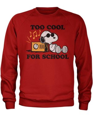 PEANUTS Worldwide LLC Rundhalspullover Snoopy Too Cool For School Sweatshirt - Rot