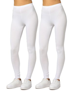 Merry Style Leggings 2er Pack Viskose Lang Hose MS10-143 (2-tlg) - Weiß