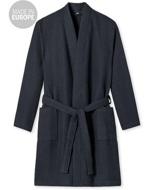 Schiesser Bademantel Elegant Kimono - Blau