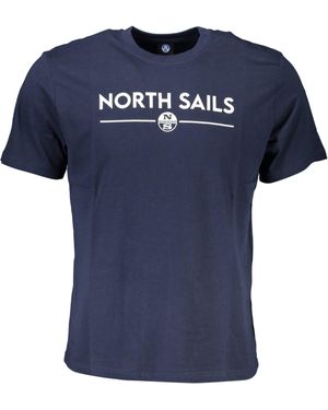 North Sails Blaues T-Shirt mit Rundhals und Print –