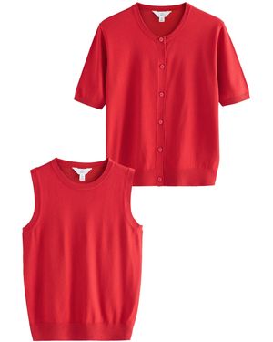 The Set Teilige Strickjacke (2-tlg) - Rot