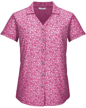 Killtec Funktionshemd KOS 86 WMN WVN SHRT Schnelltrocknende bluse mit floralem Print und Zierriegeln - Pink