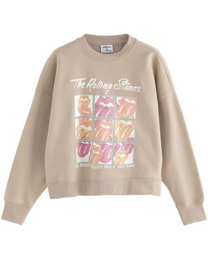 Next Sweater Lizenziertes, weiches Sweatshirt, Rolling Stones (1-tlg) - Natur