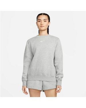 Nike T-Shirt W Nsw Phnx Flc Std Crew Aus Baumwolle Und Polyester, Erhältlich - Grau