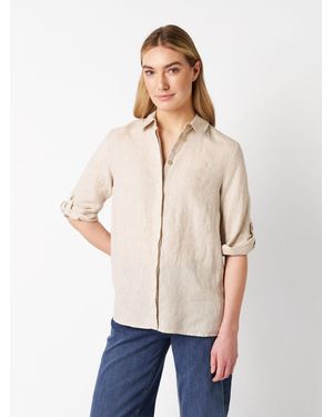 Toni Klassische Bluse Clay 3/4-Arm aus sommerlicher Leinenqualität - Natur