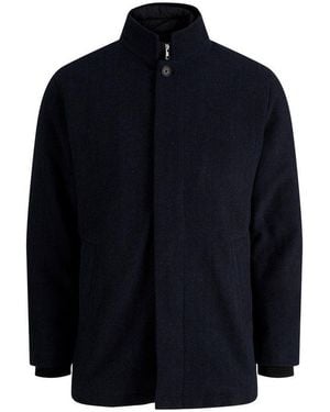 Jack & Jones Wolljacke Jjeharrison Wool Jacket Sn Materialmix, Regular Fit - Blau