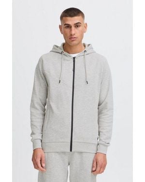 Solid Kapuzensweatjacke Sdgelbert Leichte Sweatshirtjacke Mit Sportlichen Details - Grau