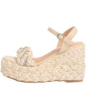 Lipsy Mittelhohe Espadrille-Sandaletten Mit Strass Keilsandalette - Natur
