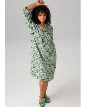 Aniston PLUS Sommerkleid mit farbharmonischem, graphischem Druck - Grün