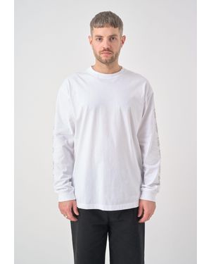 CLEPTOMANICX Langarmshirt Spiderweb im lockeren Schnitt - Weiß