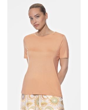 Mey Pyjamaoberteil Serie Pure Chic Uni (1-tlg) - Braun