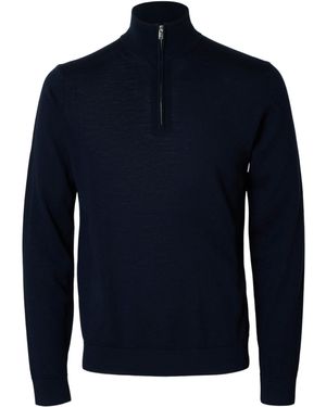 SELECTED Strickpullover SLHTray (1-tlg) - Blau