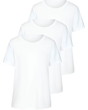 Beachtime Shirt mit modischem Schlitz am Saum (3er-Pack) aus hochwertiger Baumwoll-Qualität - Weiß