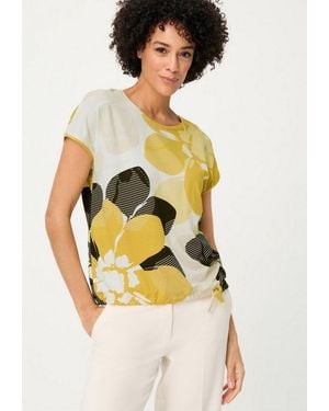 Olsen T-Shirt Mit Panneaux-Print - Gelb