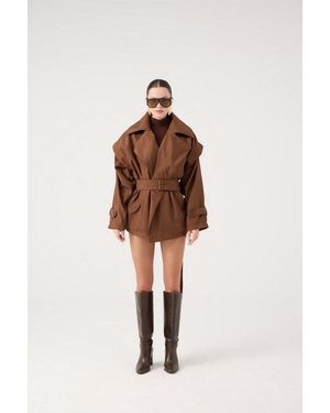 HOLLY LOLLY Trenchcoat Gürtel Oversized Sara Trenchcoat - Natur