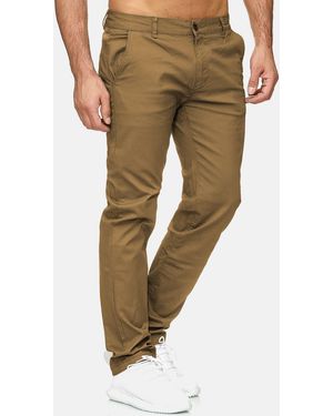 Egomaxx Chinohose Stretch Basic Denim Design Fredy & Roy (1-tlg) CLIFF - Natur