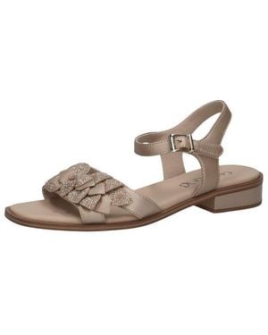 Caprice Cap Memotion Aus Leder Blockabsatz 9-28203-46 Sandalette Cap Memotion - Grau