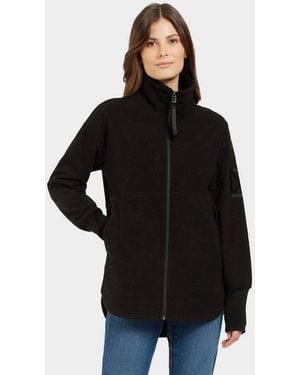 Didriksons Fleecejacke Damen Winddicht Ronja Mit Taschen - Schwarz