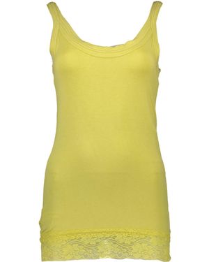 Silvian Heach T-Shirt Stylisches gelbes top mit Spitze und weitem