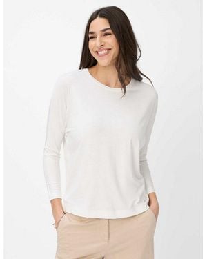 Brax Kurzarmshirt Style Charlene Jersey: Shirt Im Viskose-Mix - Weiß