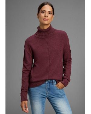 Kangaroos Rollkragenpullover Mit Rollkragen, Hüftlange Form, Lässig Geschnitten - Rot