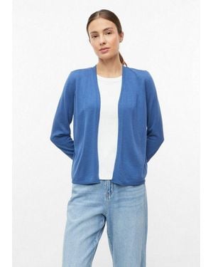 S.oliver Cardigan Strickjacke Weicher Feinstrick-Cardigan Mit Rollkanten - Blau