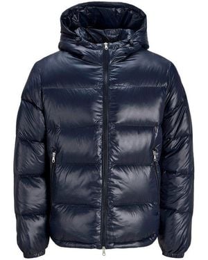 Jack & Jones Steppjacke Jcoclub Shiny Puffer Jacket Bf Kunstfaser, Regular Fit - Blau