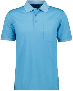RAGMAN Poloshirt Kurzarm Softknit - Blau