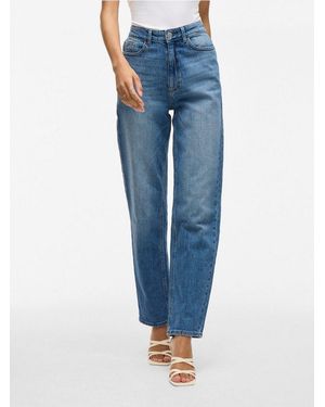 Vila High-Waist-Jeans Vikelly Jaf Hw Straight Jeans-Noos Baumwollmischung - Blau