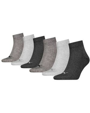 PUMA Kurzsocken Quarter Plain 6P Ecom (6-Paar, 6 Paar) Mit Rippbündchen - Schwarz