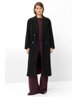 Fuchs & Schmitt Wollmantel Regular Fit, Wollmischung, Zweireihig - Schwarz