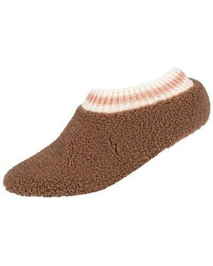 S.oliver Socken Hausschuh-Socken, Mit Teddy-Charakter - Braun