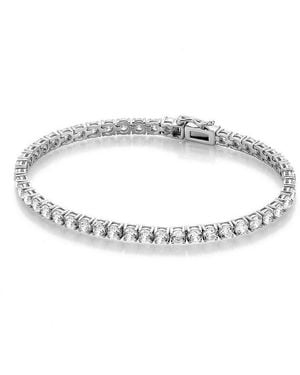 GIORGIO MARTELLO MILANO Tennisarmband Tennisarmband Mit Zirkonia Steinen, Silber 925 - Schwarz