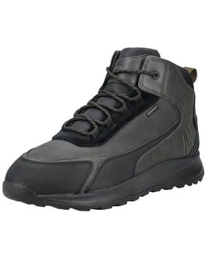 Geox Stiefelette Lederimitat/Textil Schnürstiefelette - Schwarz