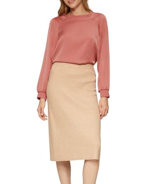 S.oliver Langarmbluse in Satin Qualität - Pink