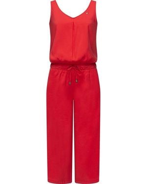 Ragwear Jumpsuit Suky Schicker, Langer Damen Overall Mit Tunnelzug - Rot