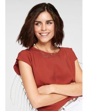 Tamaris Shirtbluse mit abgerundetem Saum - Rot