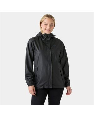 Helly Hansen Regenjacke W Moss Jacket Sportlich, Aus Pu-Gewebe, Wasserdicht, Winddicht, Mit Kapuze - Schwarz