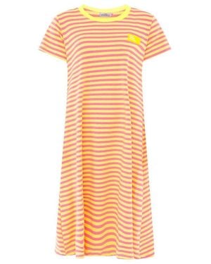 Zwillingsherz Sweatkleid Neon Streifen - Orange