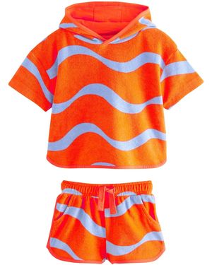 Next Strandoverall Frottee-Set aus 100 % Baumwolle (2-tlg) - Orange