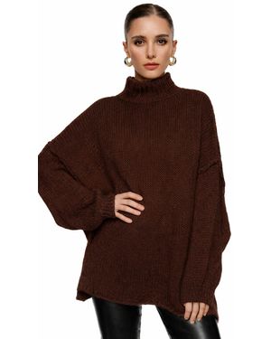 Worldclassca Longpullover Oversize Strickpulllover) - Braun