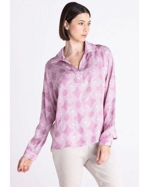 Tuzzi Klassische Bluse Mit Knopfleiste - Lila
