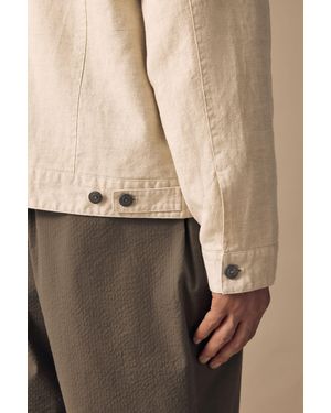 Next Leichte Hemdjacke aus Baumwoll-Leinen-Mischung (1-St) - Natur