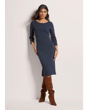 Madeleine Midikleid Etui-Kleid mit 3/4-Ärmeln - Blau